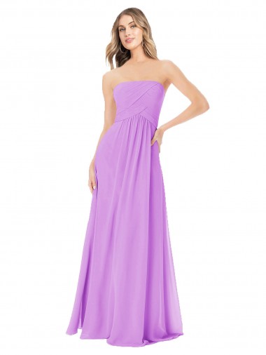 Violeta Sem alças Sem Mangas Linha A Vestidos de Madrinha Online