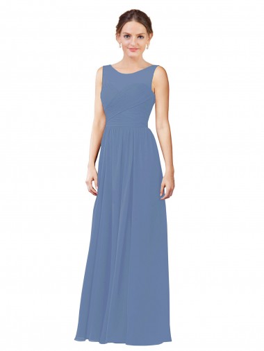 Windsor Azul Amor Sem Mangas Bainha Vestidos de Madrinha Online