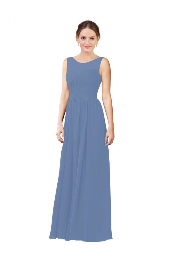 Windsor Azul Amor Sem Mangas Bainha Vestidos de Madrinha Online
