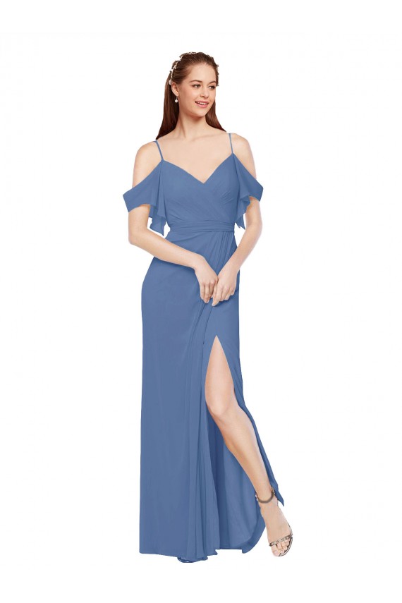 Windsor Azul Amor Sem Mangas Linha A Vestidos de Madrinha Online