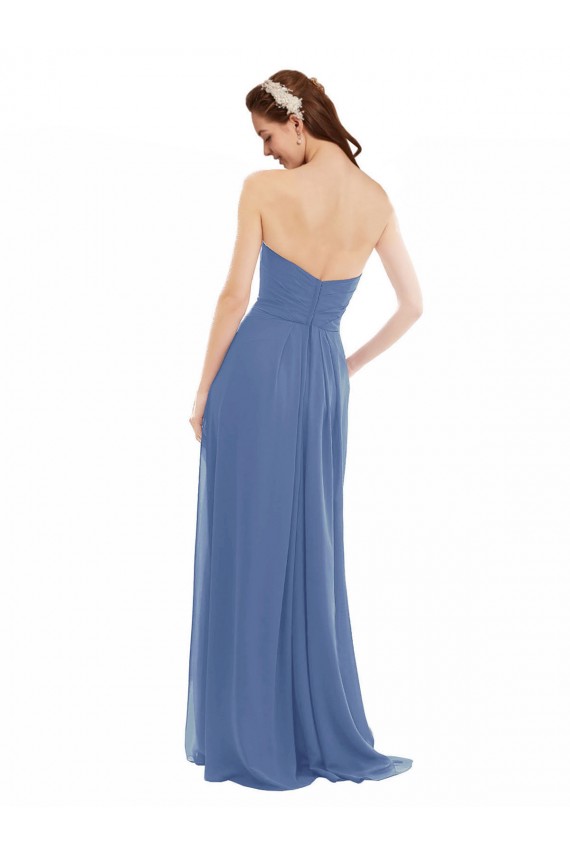 Windsor Azul Sem alças Sem Mangas Linha A Vestidos de Madrinha Online